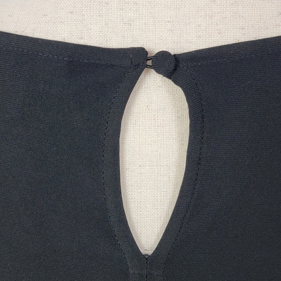 MSK NEW Women's L Black Sheer Spit Long Sleeve Cocktail Party Evening Midi Dress - Picture 7 of 12